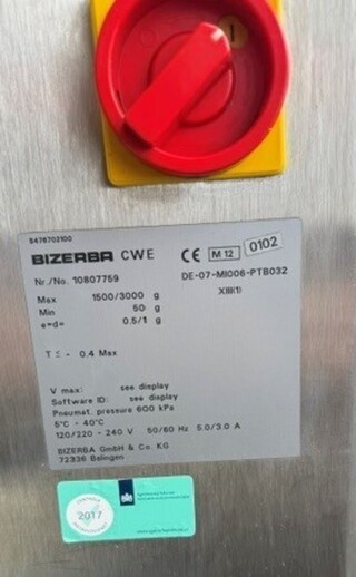 Checkweger Bizerba, CWE 1080776, grijs, bouwjaar 2018